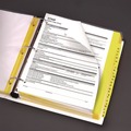 Binders | Avery 18952 11 in. x 8.5 in. 3 in. Capacity 3-Rings Heavy-Duty Preprinted Safety Data Sheet Binder - Yellow/Red image number 2