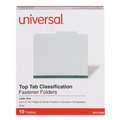 File Folders | Universal UNV10292 8-Section 3 in. Expansion 3 Dividers 8 Fasteners Pressboard Classification Folders - Letter Size, Gray Exterior (10/Box) image number 1