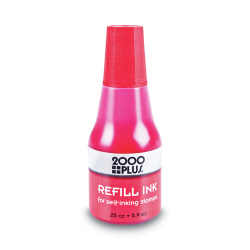 Stamps & Stamp Supplies | COSCO 2000PLUS 032960 0.9 oz. Bottle Self-Inking Refill Ink - Red image number 0