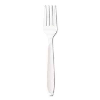 SOLO HSWF-0007 Impress Heavyweight Full-Length Polystyrene Plastic Cutlery Fork - White (1000/Carton)