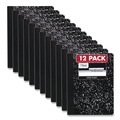 Notebooks & Pads | Mead 72936 9.75-in x 7.5-in 100 Sheets 3-Subject Square Deal Composition Book - Wide/Legal Rule, Black Cover (12/Pack) image number 0