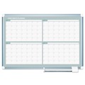 White Boards | MasterVision GA03105830 36 in. x 24 in. 4-Month Planning/Scheduling Magnetic Dry Erase Calendar Board - White Surface, Satin Aluminum Frame image number 2