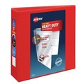 Binders | Avery 79325 11 in. x 8.5 in. DuraHinge Heavy-Duty View Binder with 3 Locking One Touch EZD Rings and 3 in. Capacity - Red (4/Carton) image number 0