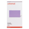 File Folders | Universal UNV14220 Deluxe Bright Color Legal Size 1/5-Cut Tab Hanging File Folders - Violet (25/Box) image number 0