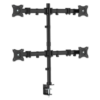 DESK ACCESSORIES AND OFFICE ORGANIZERS | Kantek MA240 18 lbs. Capacity Articulating Quad Monitor Arm for 13 in. - 27 in. Monitors - Black