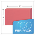 Flash Cards | Oxford 7320 CHE 3 in. x 5 in. Unruled Index Cards - Cherry (100/Pack) image number 1