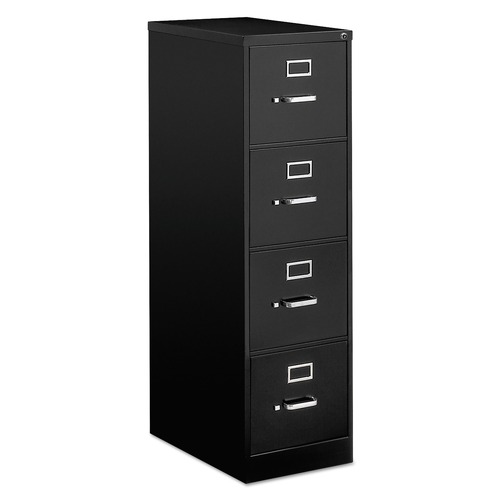 Office Filing Cabinets & Shelves | Alera 25473 15 in. x 25 in. x 52 in. 4-Drawer Economy Vertical Letter File Cabinet - Black image number 0