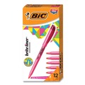 Highlighters | BIC BL11 PNK Brite Liner Chisel Tip Highlighter - Fluorescent Pink Ink/Pink/Black Barrel (1-Dozen) image number 1