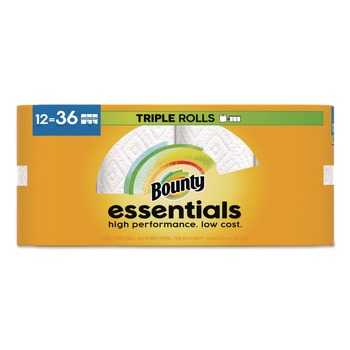  | Bounty 80811697 Essentials Select-A-Size Kitchen Roll Paper Towels, 2-Ply, 5.9 x 11, White, 162 Sheets/Triple Roll, 12 Rolls/Carton