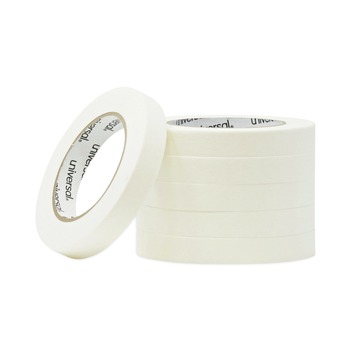 Universal UNV51334 3 in. Core 18 mm x 54.8 mm Removable General Purpose Masking Tape - Beige (6/Pack)