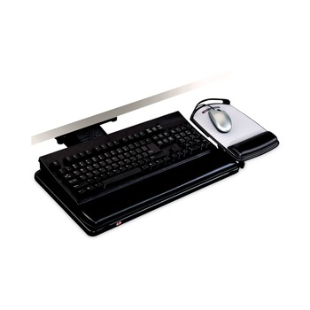 3M AKT80LE Knob Adjust Keyboard Tray with Highly Adjustable Platform - Black