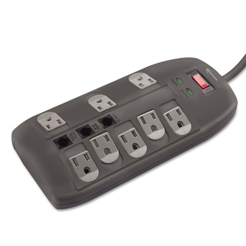 Surge Protectors | Innovera IVR71656 8 AC Outlets 6 ft. Cord 2160 Joules Surge Protector - Black image number 0