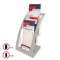 Filing Racks | Deflecto 693645 6.75 in. x 6.94 in. x 13.31 in. 3-Tier Literature Holder - Leaflet Size, Silver image number 4