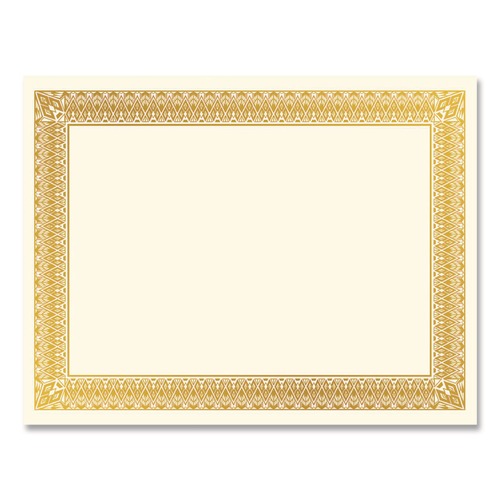 Copy & Printer Paper | Geographics 47829 8.5 in. x 11 in. Award Certificates - Ivory with Elegant Gold Border (15/Pack) image number 0