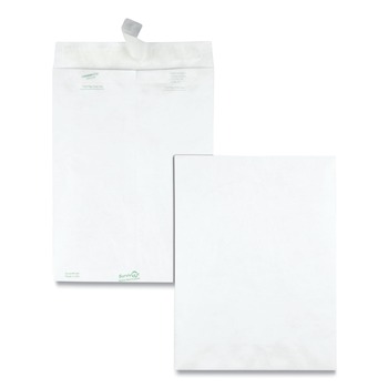 Survivor QUAR1460 9 in. x 12 in. #10 1/2 Square Flap Redi-Strip Adhesive Closure Lightweight 14 lbs. Tyvek Catalog Mailers - White (100/Box)