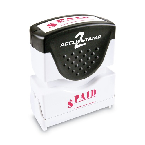 Stamps & Stamp Supplies | ACCUSTAMP2 035578 1.63 in. x 0.5 in. PAID Pre-Inked Shutter Stamp - Red image number 0
