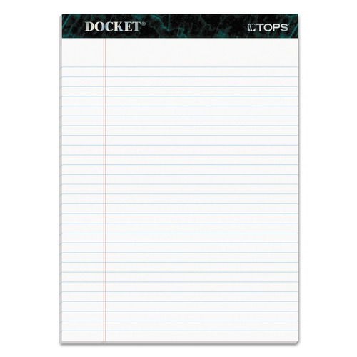 Notebooks & Pads | TOPS 63410 Docket 8.5 in. x 11.75 in. Ruled Perforated Pads - Wide/Legal, White (50 Sheets/Pad, 12 Pads/Pack) image number 0