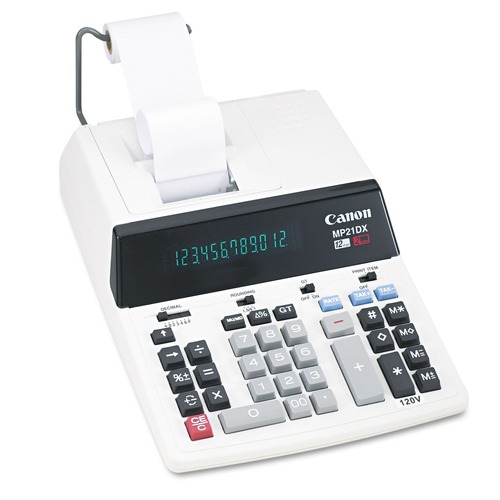 Just Launched | Canon 2292B001 12-Digit 3.5 Lines/Sec Ribbon Printing Calculator - Black/Red Print image number 0
