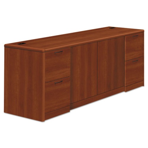 Office Desks & Workstations | HON H10743.CC 10700 Series 72 in. x 24 in. x 29.5 in. 3/4 Height Pedestals Kneespace Credenza - Harvest image number 0