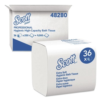 Scott 48280 2-Ply Septic-Safe Hygienic Bath Tissue - White (36-Packs/Carton)