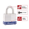 Office & Office Supplies | Master Lock 5D 2 in. Wide 2 Keys Four-Pin Tumbler Laminated Steel Lock - Silver/Blue image number 1