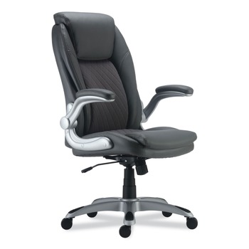 OFFICE CHAIRS | Alera ALELT4219 Leithen Bonded Leather Midback Chair Supports Up to 275 lbs. - Gray/Silver