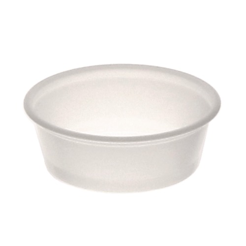 Food Trays, Containers, and Lids | Pactiv Corp. SPP150 1.5 oz Plastic Portion Cup - Translucent (2500/Carton) image number 0