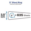 Binders | Avery 05604 3 Slant Rings 3 in. Capacity 11 in. x 8.5 in. Heavy-Duty Non Stick View Binder with DuraHinge - White image number 4