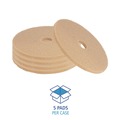 Just Launched | Boardwalk BWK4019ULT 19 in. Diameter Burnishing Floor Pads - Tan (5/Carton) image number 3