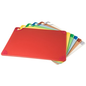 San Jamar CBG1824KC 24 in. x 18 in. x 0.5 in. Saf-T-Grip Cutting Board - Assorted Colors (6/Pack)