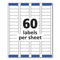 Labels | Avery 05195 0.66 in. x 1.75 in. Easy Peel Address Labels with Sure Feed Technology for Laser Printers - White (60/Sheet, 25 Sheets/Pack) image number 1