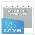 File Folders | Pendaflex 81604 1/5-Cut Tabs Letter Size Colored Hanging Folders - Gray (25/Box) image number 3