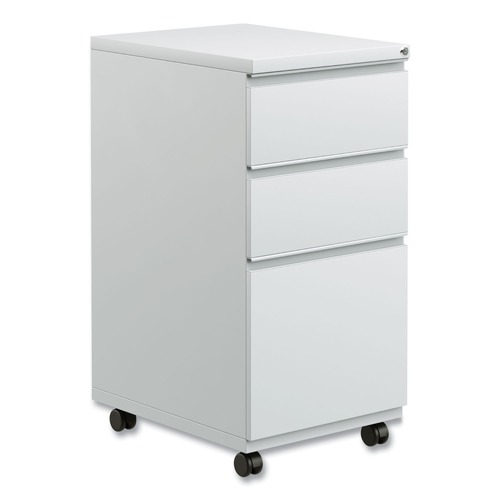 Office Filing Cabinets & Shelves | Alera ALEPBBBFLG 14.96 in. x 19.29 in. x 27.75 in. 3-Drawers: Box/Box/File Legal/Letter Left/Right File Pedestal with Full-Length Pull - Light Gray image number 0