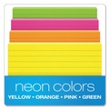 Flash Cards | Oxford 40279 3 in. x 5 in. Ruled Index Cards - Glow Green/Yellow Orange/Pink (100/Pack) image number 2