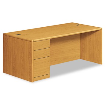 HON H10788L.CC 10700 Series 72 in. x 36 in. x 29.5 in. Single Full-Height Left Pedestal Desk - Harvest
