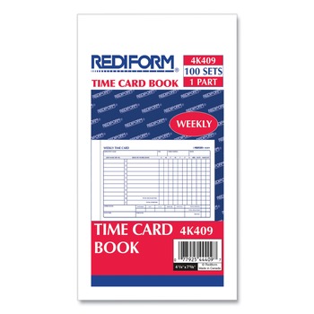OFFICE PRESENTATION SUPPLIES | Rediform 4K409 4.25 in. x 7 in. One Side Weekly Employee Time Cards (1-Pad)