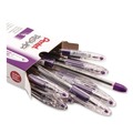 Pens | Pentel BK91-V 1 mm Medium R.S.V.P. Stick Ballpoint Pen - Violet Ink, Clear/Violet Barrel (1-Dozen) image number 1