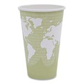 Cups and Lids | Eco-Products EP-BHC16-WAPK 16 oz. World Art Renewable and Compostable Paper Hot Cups - Moss (50/Pack) image number 1