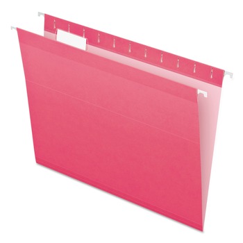 Pendaflex 04152 1/5 PIN 1/5-Cut Tabs Colored Reinforced Hanging Letter Folders - Pink (25/Box)