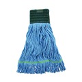  | Boardwalk BWK402BL Cotton/Rayon Fiber Premium Standard Mop Head - Medium, Blue (12/Carton) image number 2