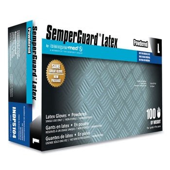  | SemperGuard INDPS104 Latex Gloves - Large Cream (100/Box, 10 Boxes/Carton)