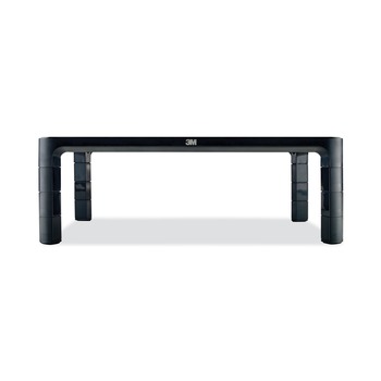 3M MS85B 16 in. x 12 in. x 1.75 in. to 5.5 in. 20-lb. Capacity Adjustable Monitor Stand - Black/Silver
