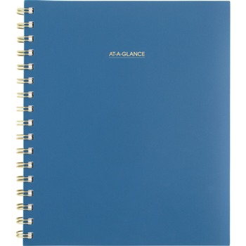 AT-A-GLANCE 109980520 Harmony 8.88 in. x 7.69 in. 13-Month (Jan to Jan) 2025 to 2026 Weekly/Monthly Poly Planner - Blue/Gold Cover