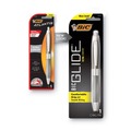 Pens | BIC VLGB11-BE 1.6 mm GLIDE Bold Retractable Ballpoint Pen - Blue Ink, Translucent Blue Barrel (1-Dozen) image number 3