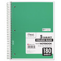 Notebooks & Pads | Mead 05682 (180) 10.5 in. x 8 in. Sheets 5-Subject Medium/College Rule Spiral Notebook - Randomly Assorted Cover Color image number 2
