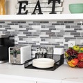 Breakroom Supplies | Mind Reader PSNAMESH-BLK 11.5 in. x 14.75 in. x 5.5 in. Network Collection Utensil Napkin and Plate Countertop Organizer - Black image number 3