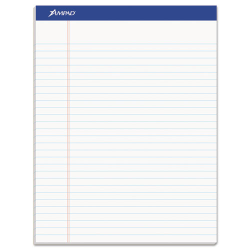 Notebooks & Pads | Ampad 20-170 8.5 x 11.75 Sheets (50) Recycled Wide/Legal Rule Writing Pads - Politex Green Kelsu Headband/White Sheets (1-Dozen) image number 0