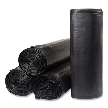 Inteplast Group ECI404612K 40 in. x 46 in. 1.2 mil 45 gal Interleaved Roll Low-Density Commercial Can Liners - Black (10 Bags/Roll, 10 Rolls/Carton)