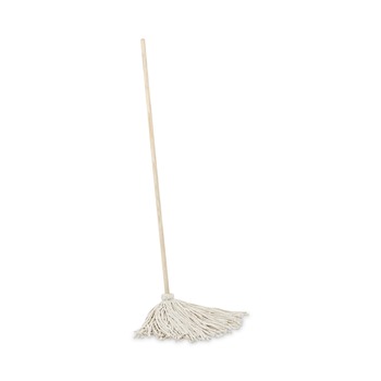 Boardwalk BWK116C 16 oz. Cotton Head Deck Mop with 48 in. Oak Wood Handle - White (6/Carton)