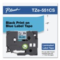 Tapes | Brother P-Touch TZE551CS 0.94 in. x 26.2 ft. TZe Laminated Removable Label Tapes - Black on Blue image number 2